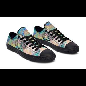 Yes We Vibe Watercolor Sun and Moon Lo Tops